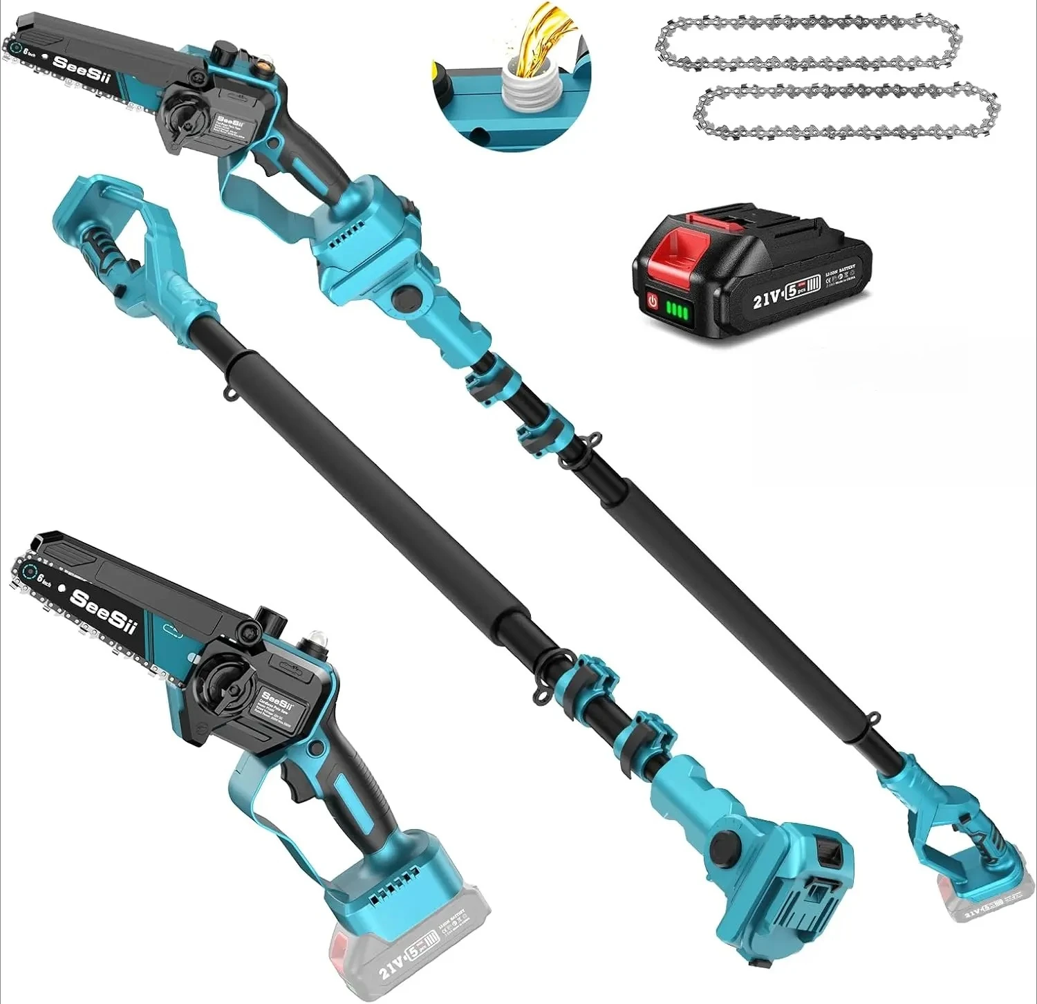 Serra Elétrica Telescópica par - Electric Chainsaw Battery avaliação e preço