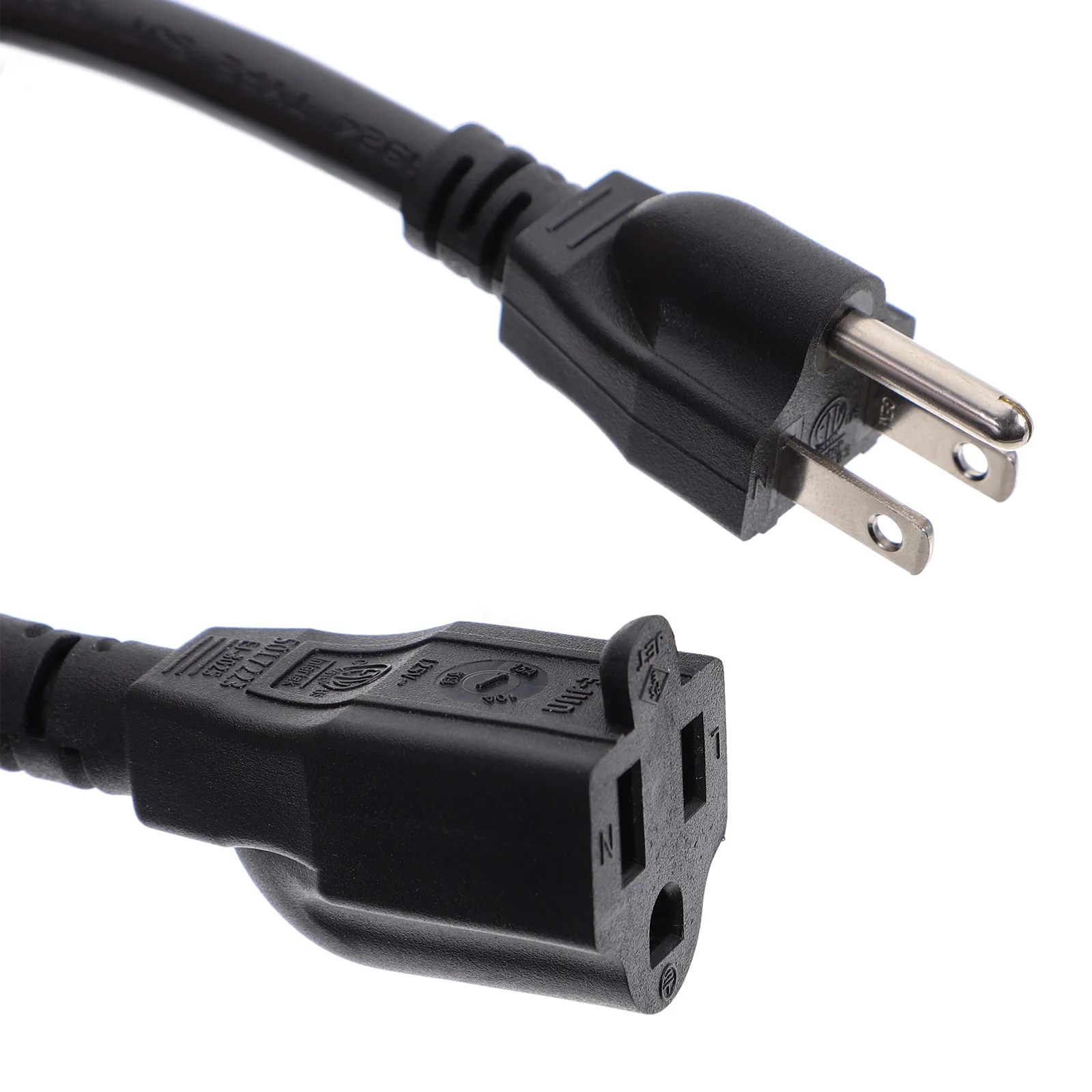 Power Extension Cord Cable Heavy Duty Computer Black Outlet Pvc Rubber Wire 3 Prong Small