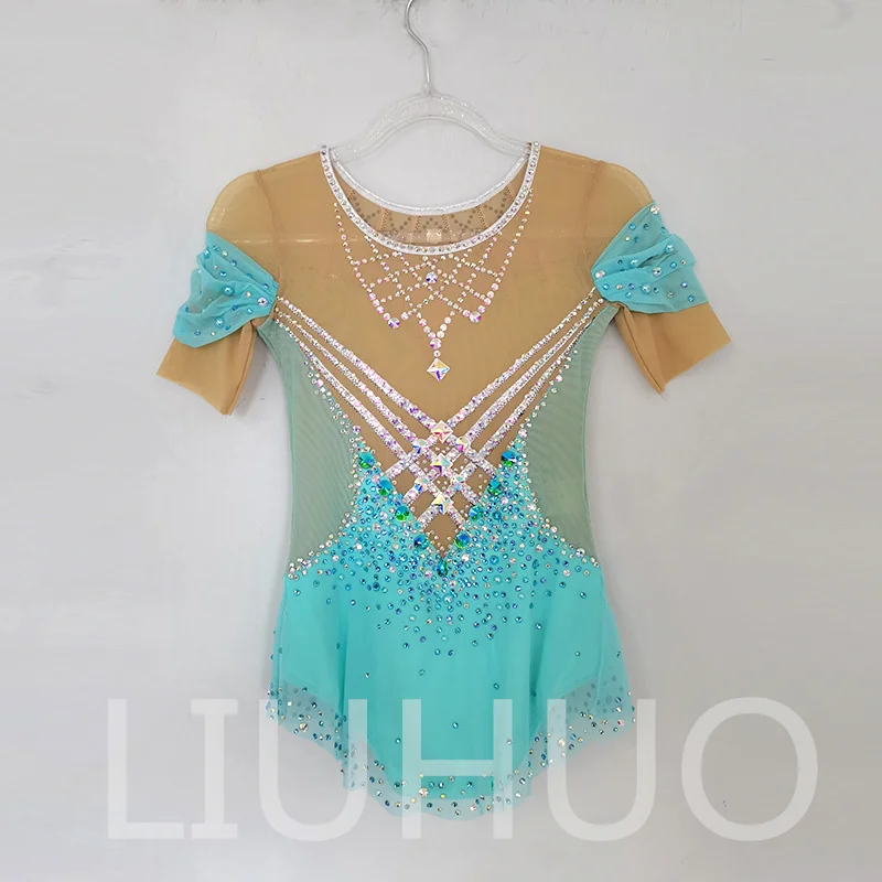 LIUHUO Rhythmic Gymnastics Leotard Competitive  Cheerleading Performance For Children