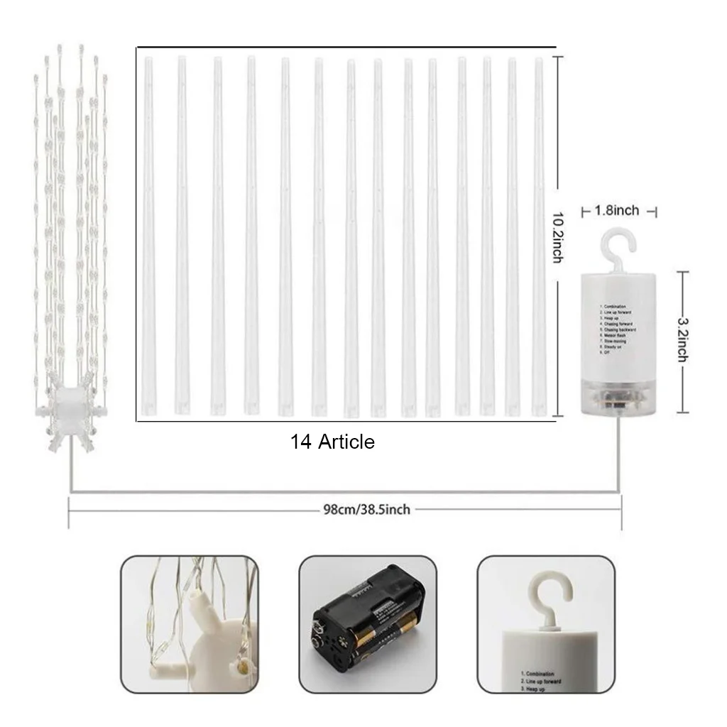 Hanging Starburst Light 112 LED Firework Fairy String Lights Hanging Star Lights with Remote 8 Lighting Modes for Garden Party