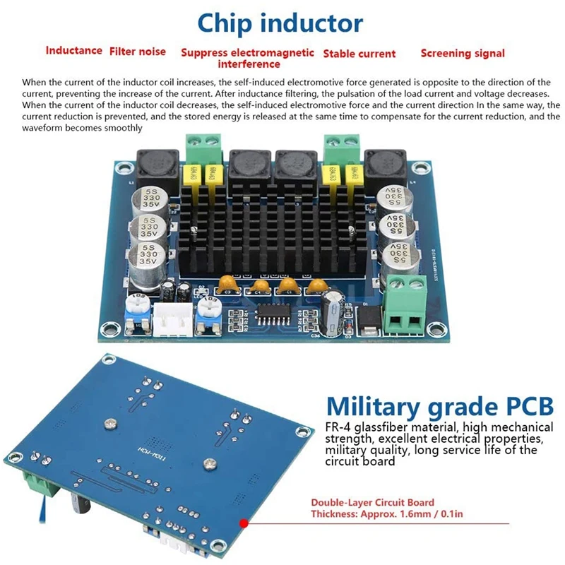 XH‑M543 Digital Amplifier Board 2X120W 2 Channel Stereo Power Amplifier Module