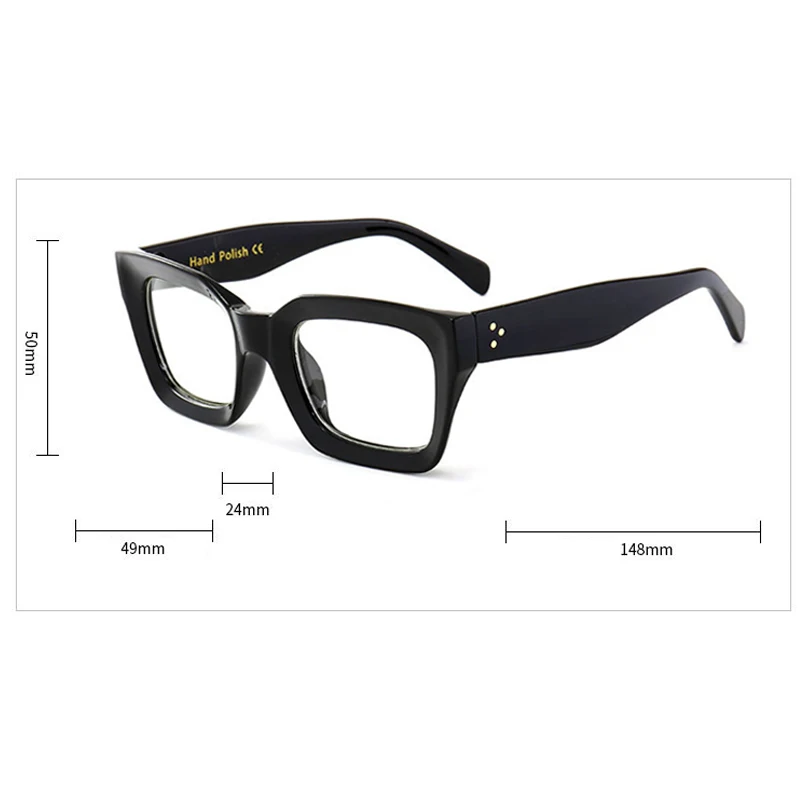 Black Square Glasses New Women Men Retro Clear Lens Eyewear Ultralight  Acetate Transparent Optics Glasses Frames Goggles