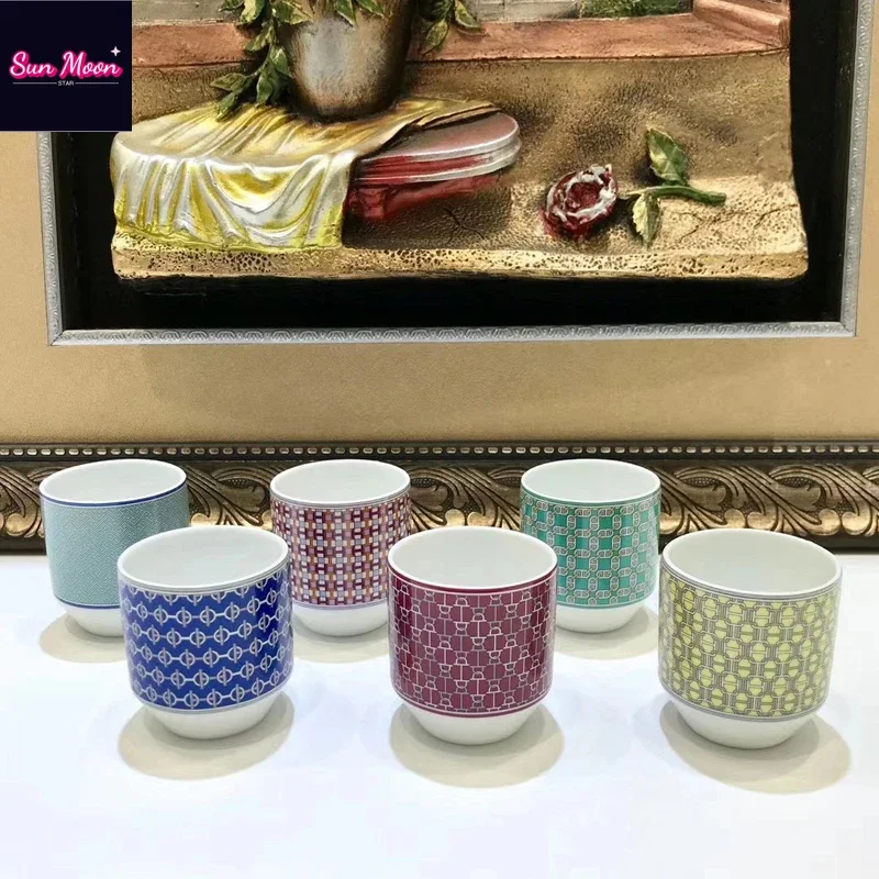 European high-quality bone china small Coffee cup high-end 6-piece ceramic Espresso cup tea cup exquisite gift box