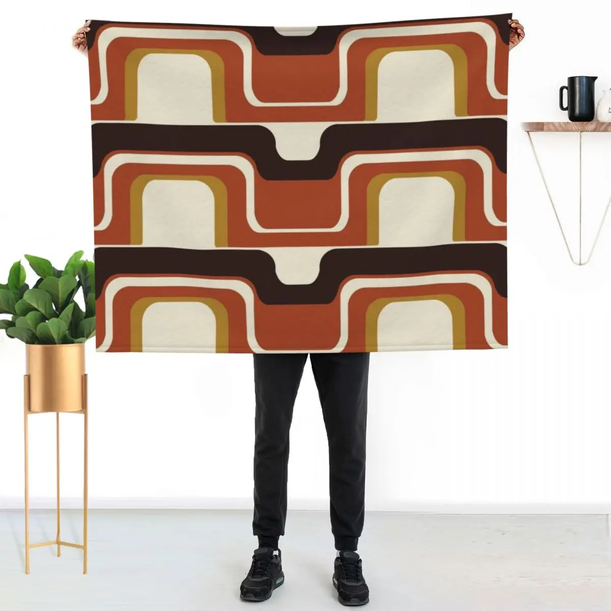 Mid-Century Modern Meets 1970s Rust Throw Blanket anime Retros Moving christmas gifts Thin Blankets