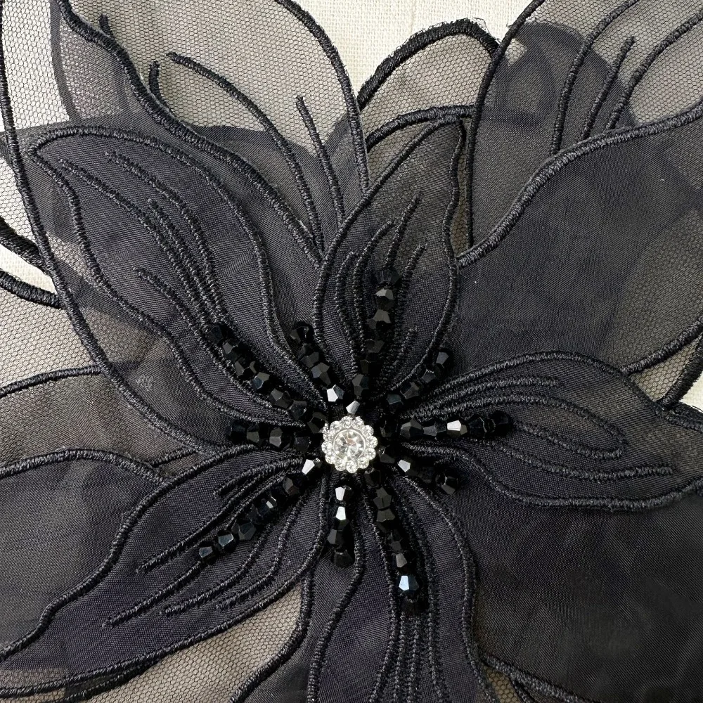 Embroidery Pin Brooch Accessories Women's Clothing Children's Clothing Crystal Nail Beads Multilayer Organza Dress Decoration