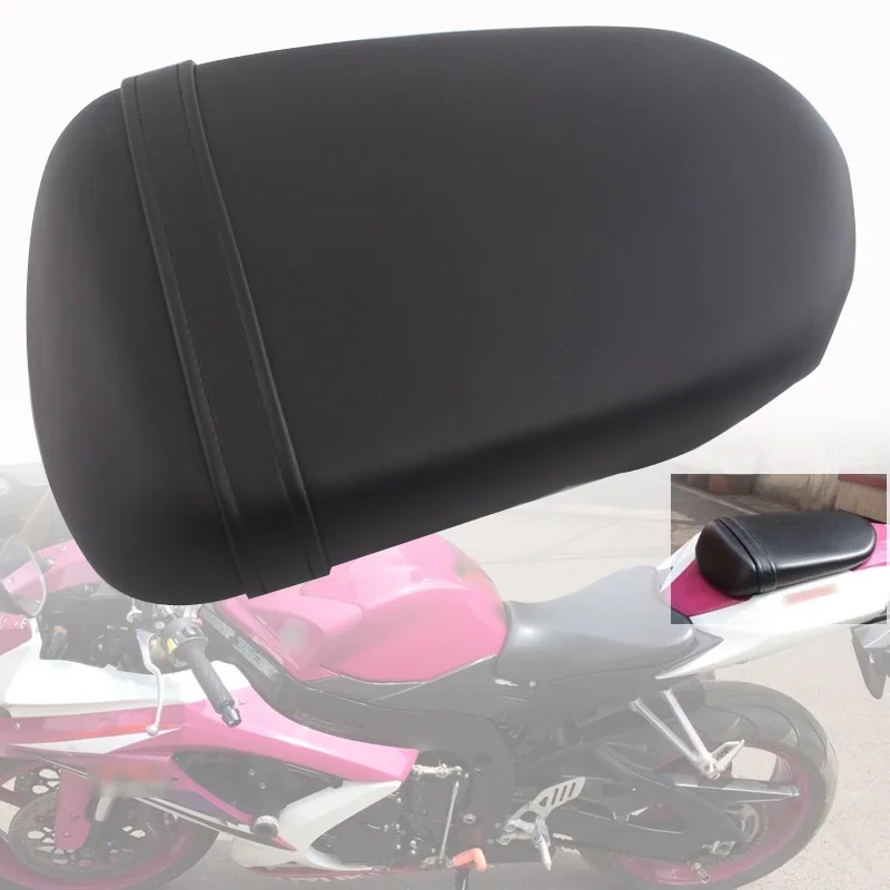 Motorcycle Accessories Black Leather Rear Passenger Pillion Seat For SUZUKI GSX R600 GSX R750 K8 2008-2010 2009 Hot Sale