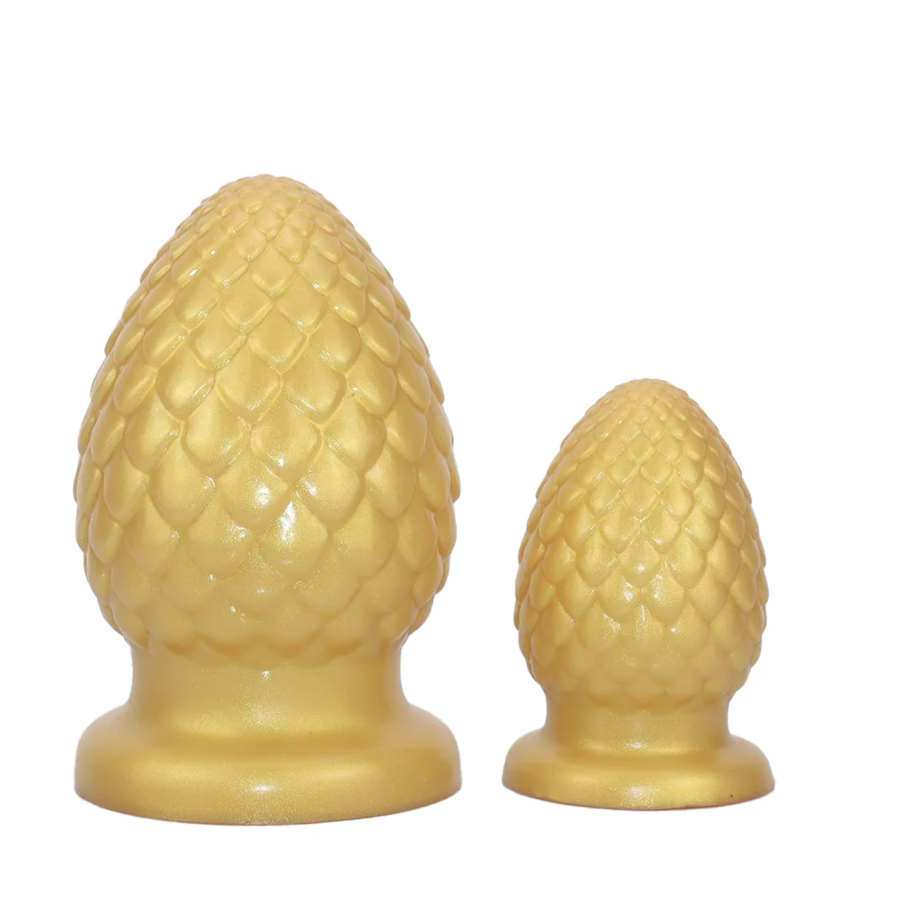 2 Sizes Big Round Dot Anal Plug Silicone Stimulation Dilator Golden Butt Plug Dildo Masturbator Adult Toys Sex Tоys Sex Shop