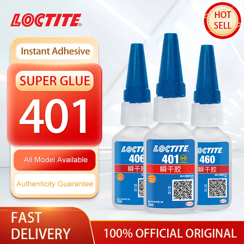 100% Original Loctite 401 403 406 480 460 415 435 454 495 498 Instant Adhesive 20g Strong Super Glue Cyanoacrylate Glue