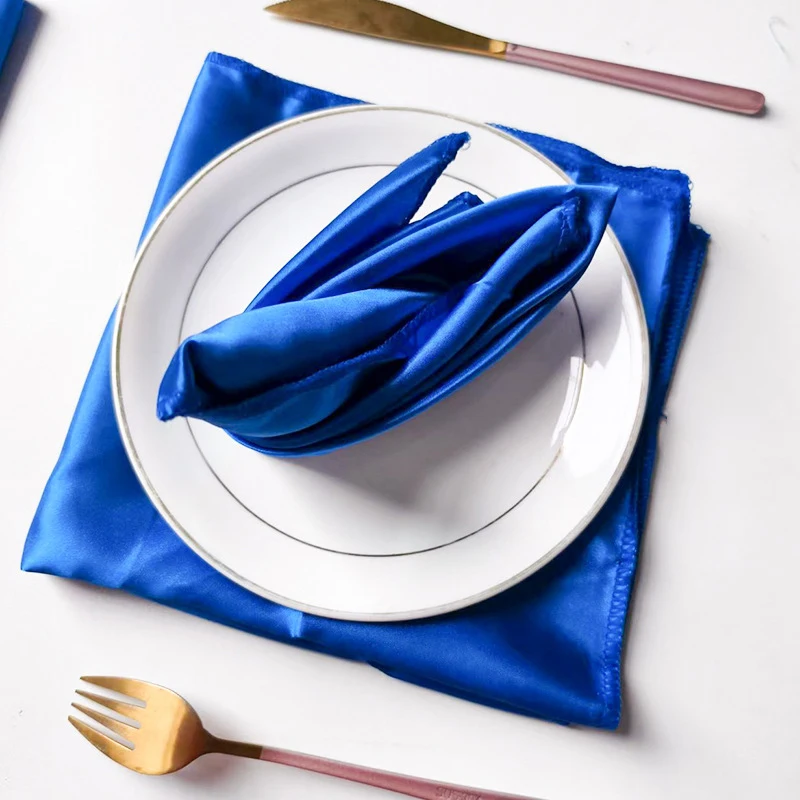 Polyester Serving Fabric Napkin Cloth Table Dinner Plates Linen Handkerchief Towel Set For Hotel Wedding Party Events Decoration