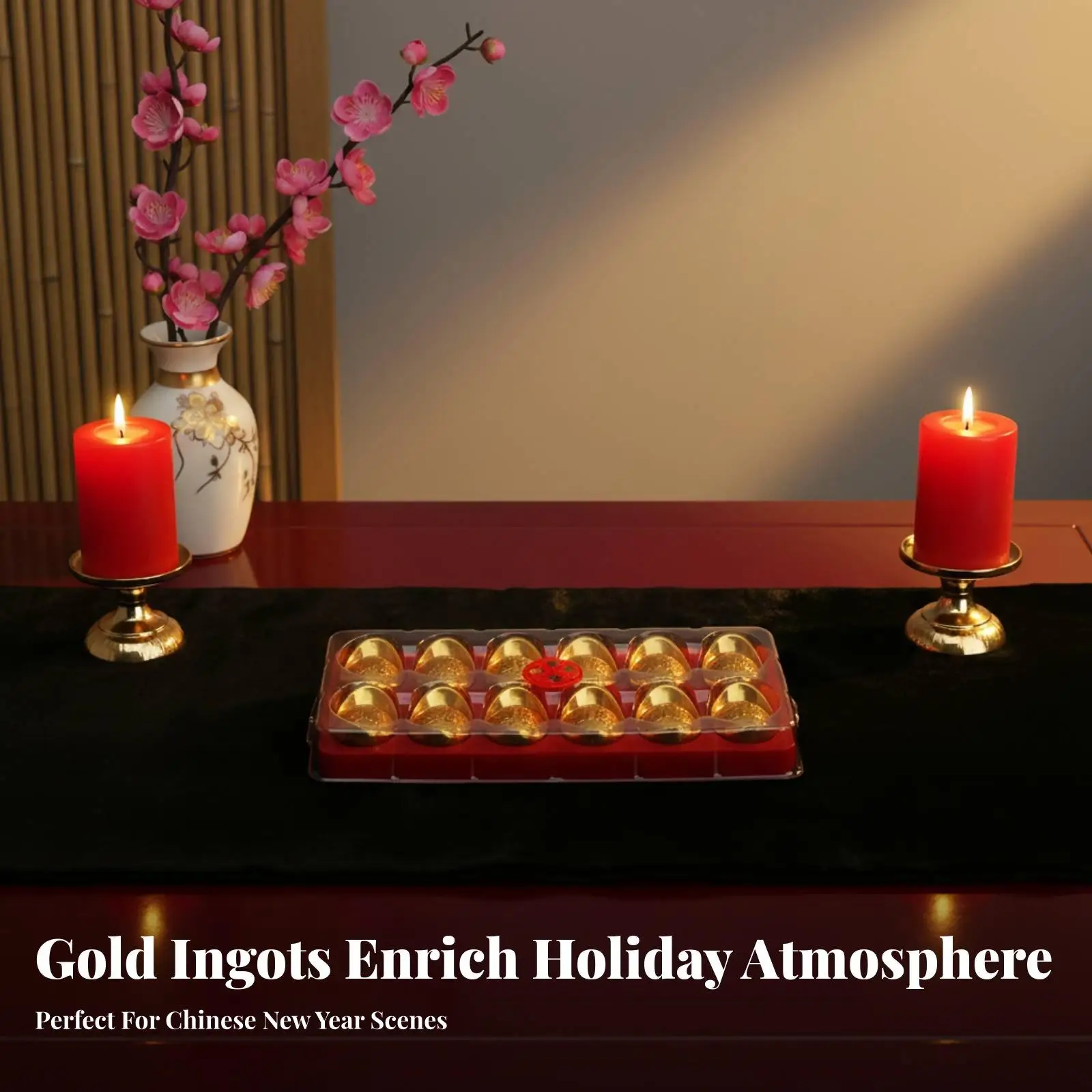 Festival Lucky Charm Gold Plated Pendant Coins for Jewelry Making New Year Holiday Decor Plastic Gold Beads Prosperity