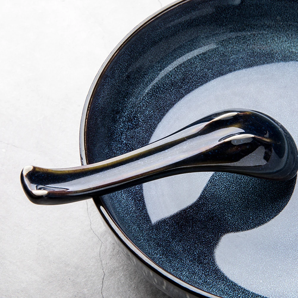 

2Pcs Elegant Soup Spoons Unique Design Smooth Surface Easy to Use Beautiful Decoration for Porridge Rice Dessert Home Dining