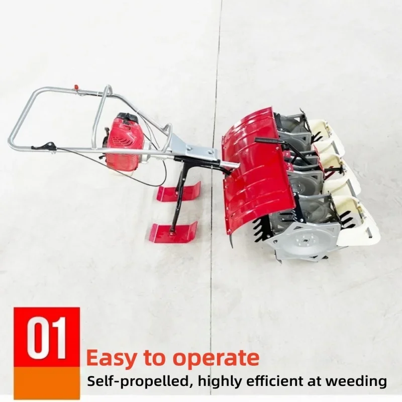 NF Lightweight Hand Push Row Crop Weeder Walking Inter-row Cultivator Labor Saving Soil Loosening Weeding Machine