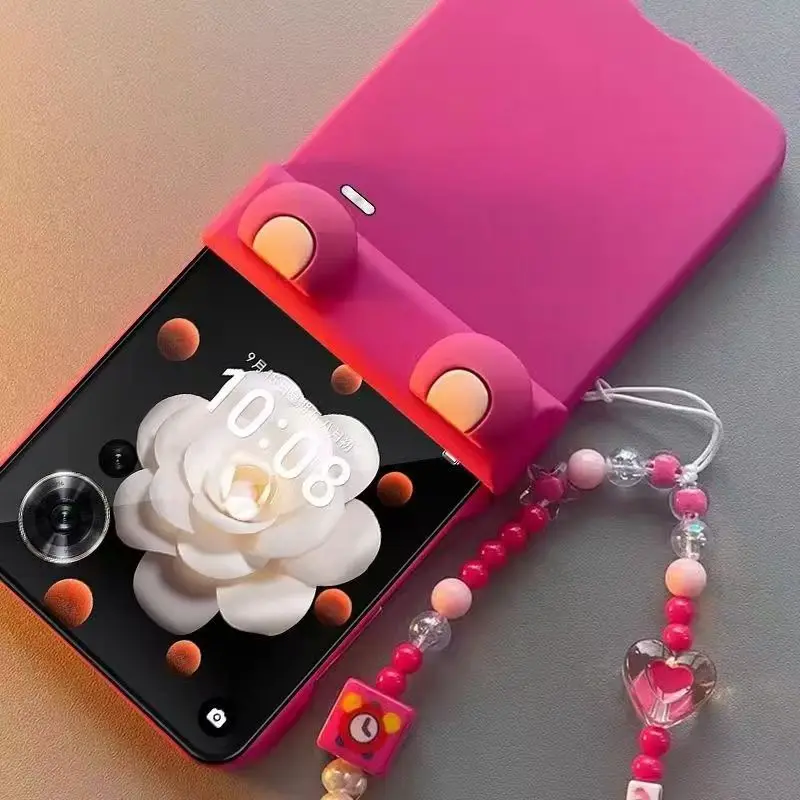 Cute Bracelet Rose Phone Case for Huawei Nova Flip Honor Magic V Flip Hinge Protective Cover