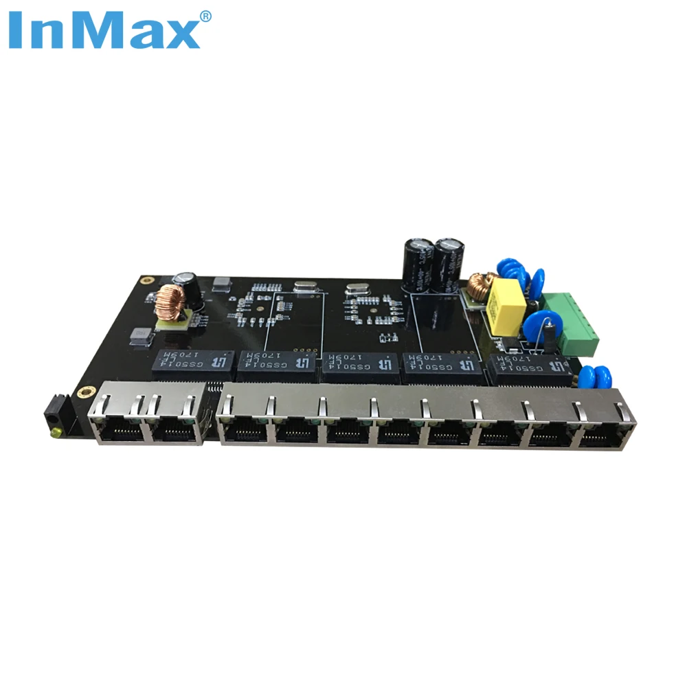 OEM 10 Port RJ45 Marvell Chip 10/100/1000Mbps PoE Gigabit Industrial Ethernet Network Switch Board