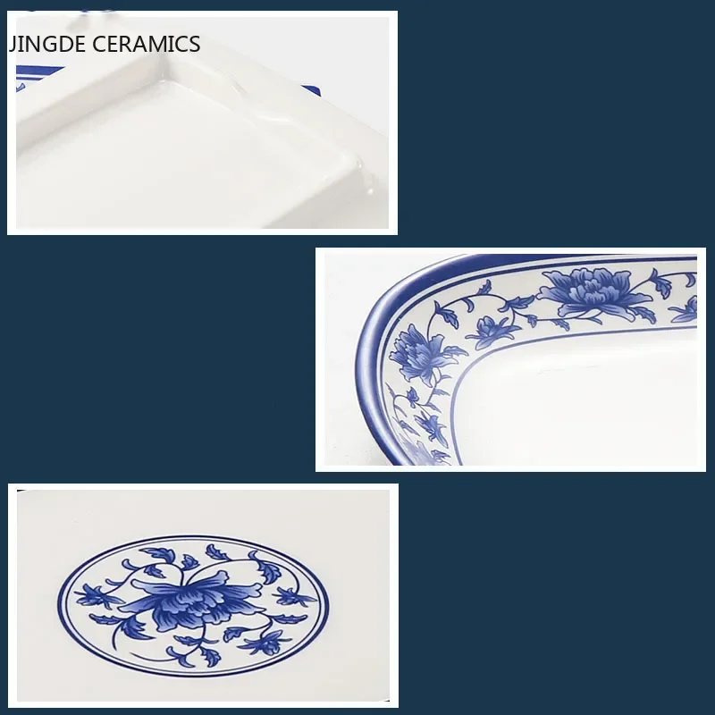 1pc Food Grade Plastic Dinner Plates Chinese Melamine Plastic Is Not Easy To Break Rectangular Plate Restaurant Kitchen Supplies