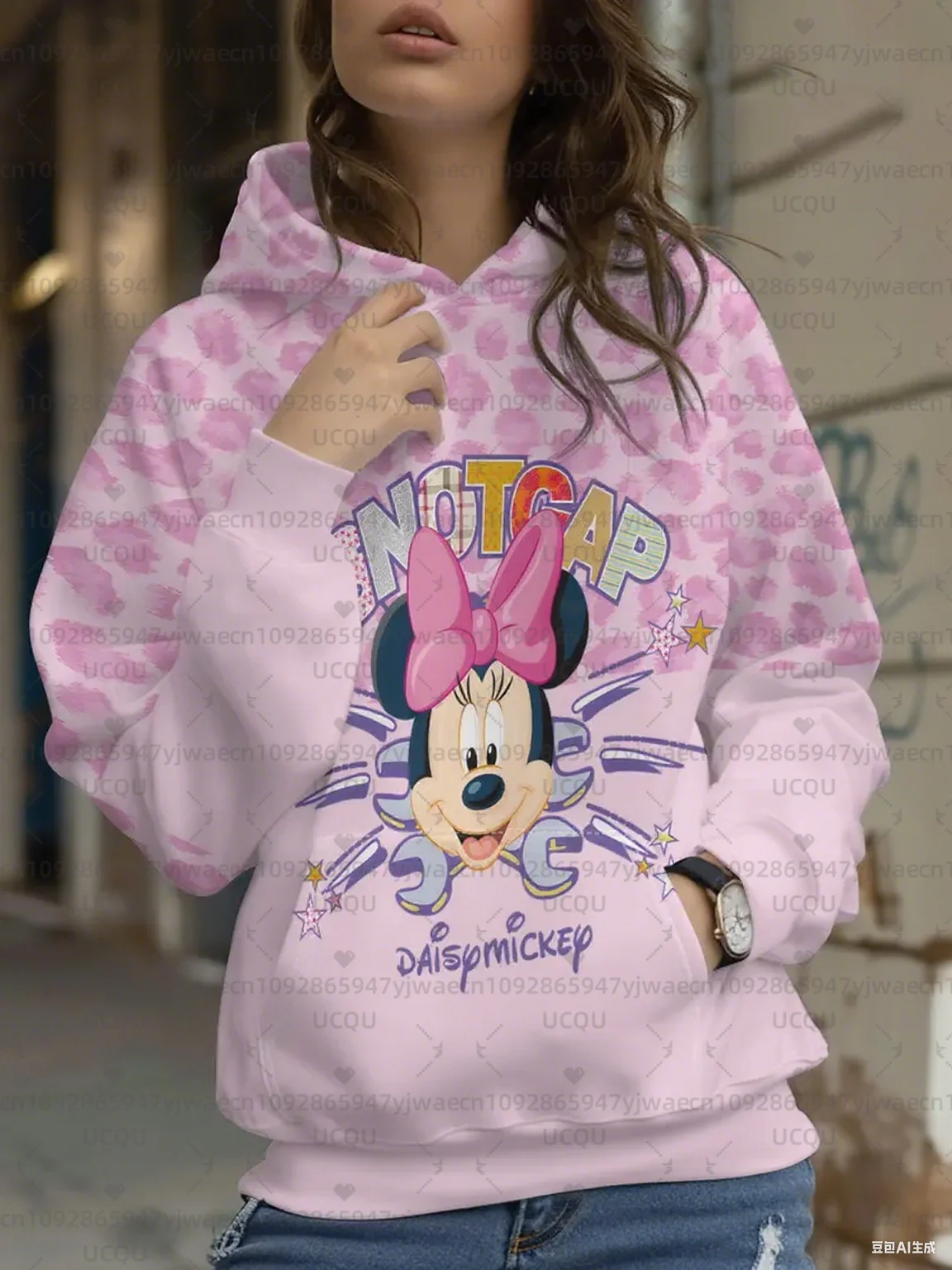 Sudadera informal con estampado 3D de color azul y rosa, Sudadera con capucha de dibujos animados de Mickey Mouse, sudaderas con capucha gráficas para hombres y mujeres