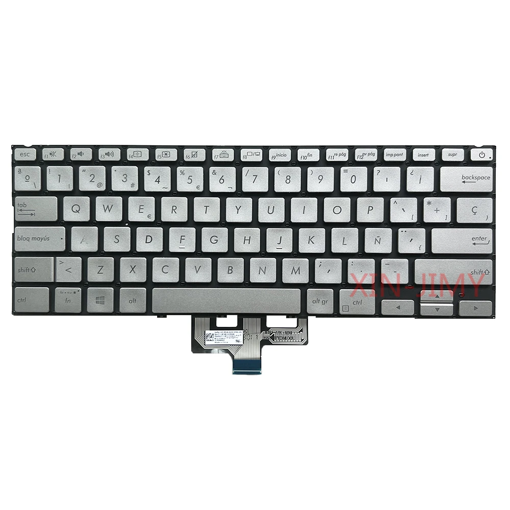 Imagem -06 - Teclado Retroiluminado para Asus Zenbook 14 Ux433f Ux433fa Ux433fc Ux433fn Ux433fl Ux433fq Ux433fac Ux4300 Ux4300f Espanhol