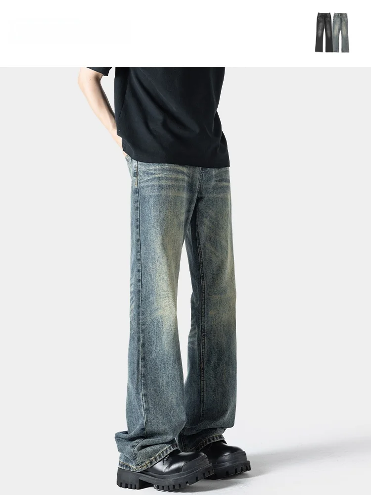 

Мужские джинсы Cleanfit American Sle свободного кроя, рваные, в стиле ретро, модные длинные брюки, прямые, повседневные, весенние