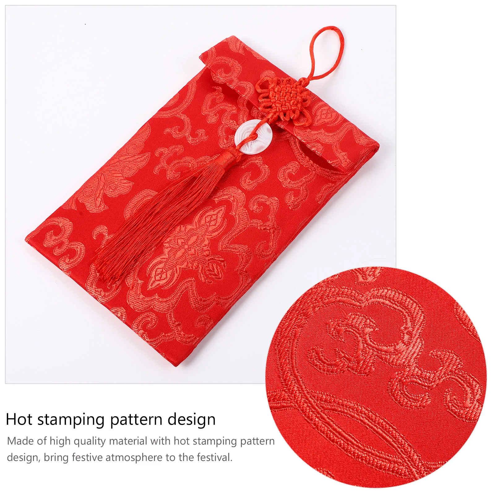 

Red Packets New Year Brocade Stamping Festive Money Envelope for Chinese New Year Party Gift Surprise