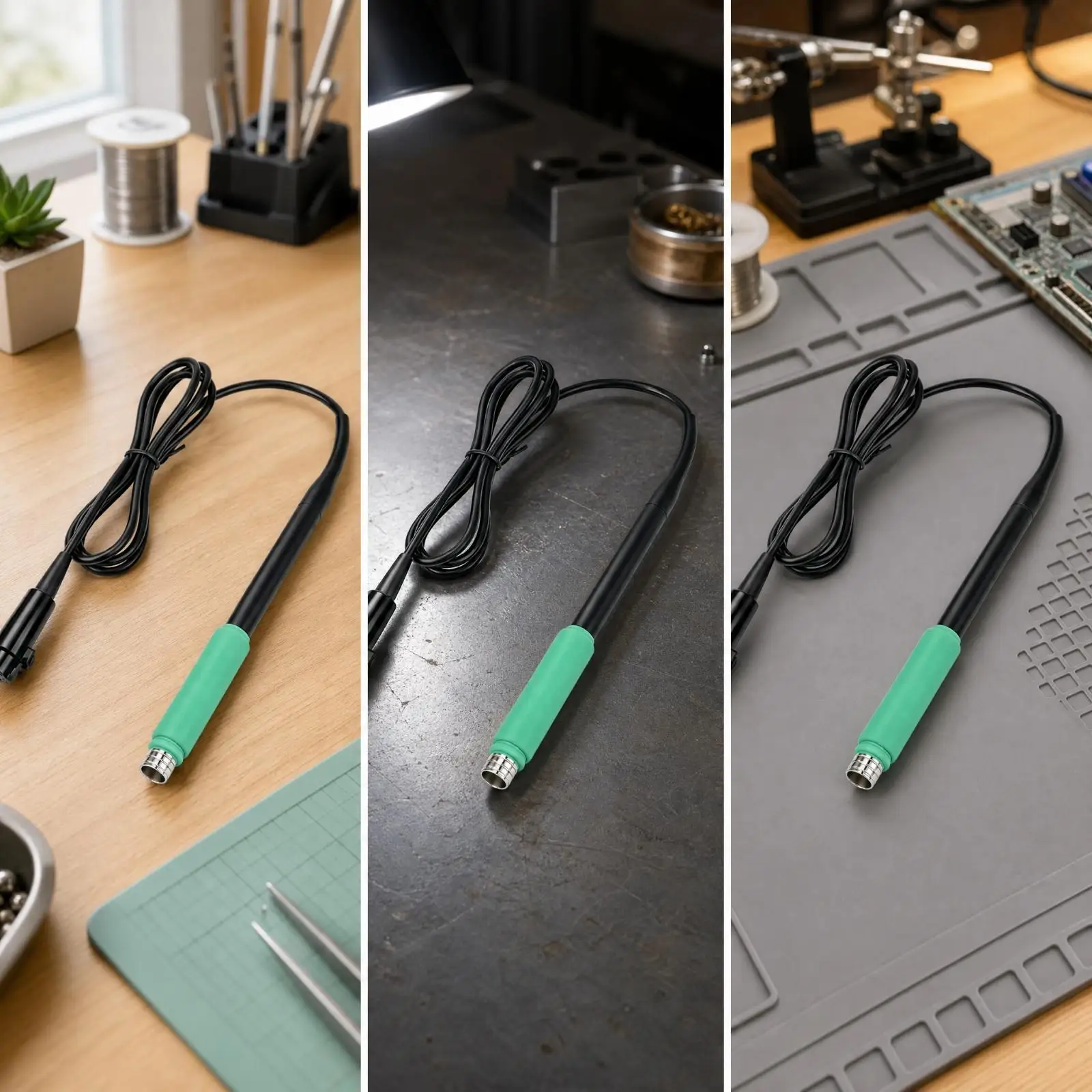 Replacement Soldering Iron Handle for 245 Series Station Heat Resistant PC Material Slip Resistant Textured Grip