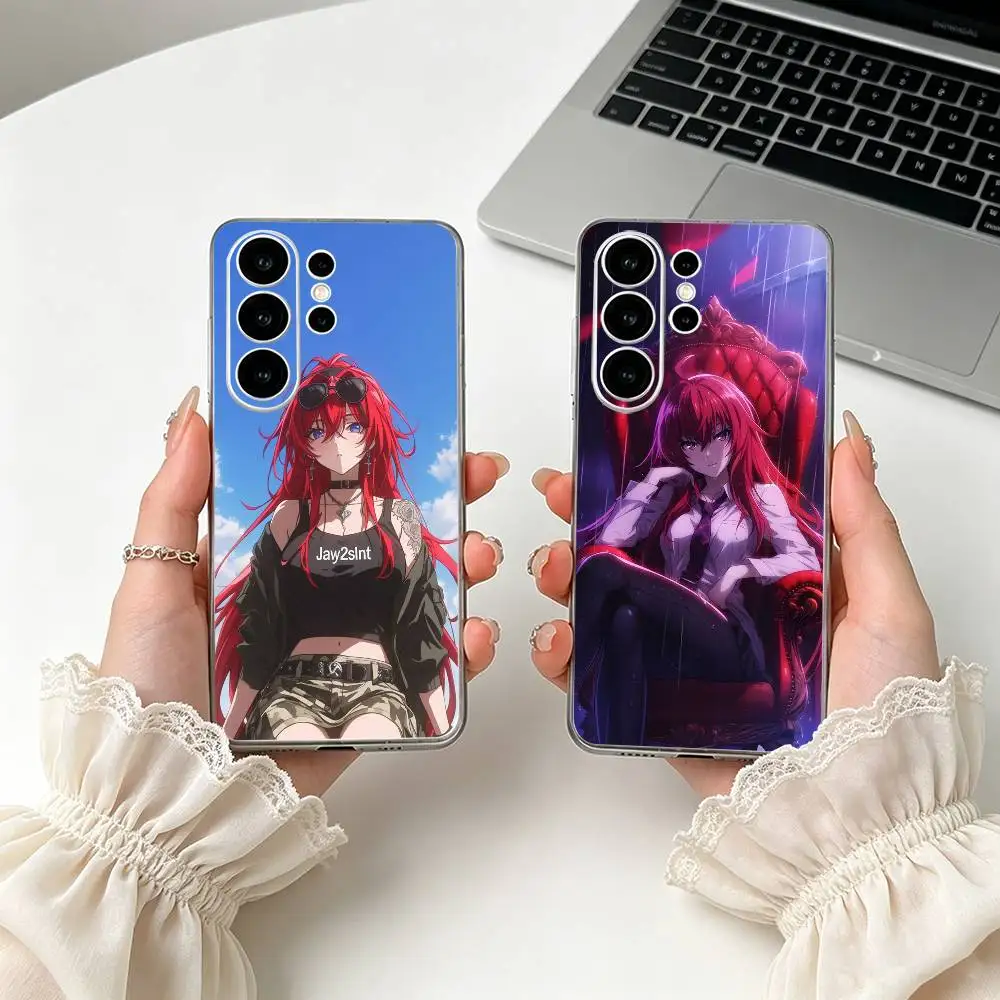 Anime Rias Gremory H-High School DxD Phone Case For Samsung S25,Ultra,S24,S21,S22,S23,S30,S20,Plus,Fe,Lite Transparent Cover