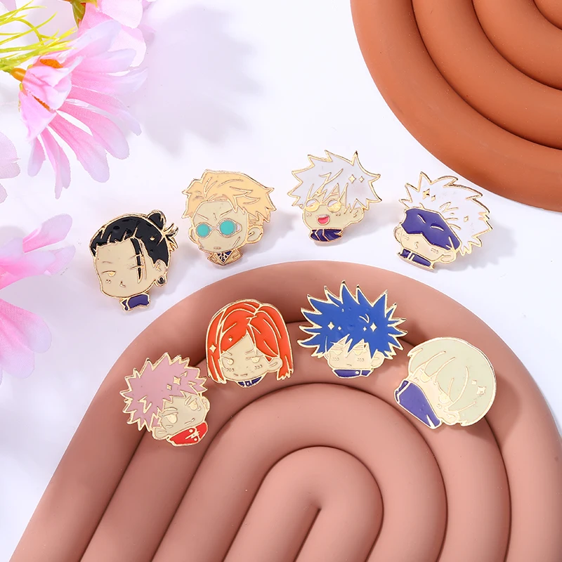 Jujutsu Kaisen Chibi Enamel Pins Gojo Satoru Itadori Yuji Custom Brooches Lapel Badges Cartoon Funny Jewelry Gift for Friends