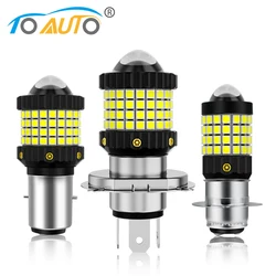 H4 BA20D P15D LED Moto H6 LED Motorcycle Headlight Bulbs CSP Lens White Yellow Hi Lo Lamp Scooter Accessories DC 12V