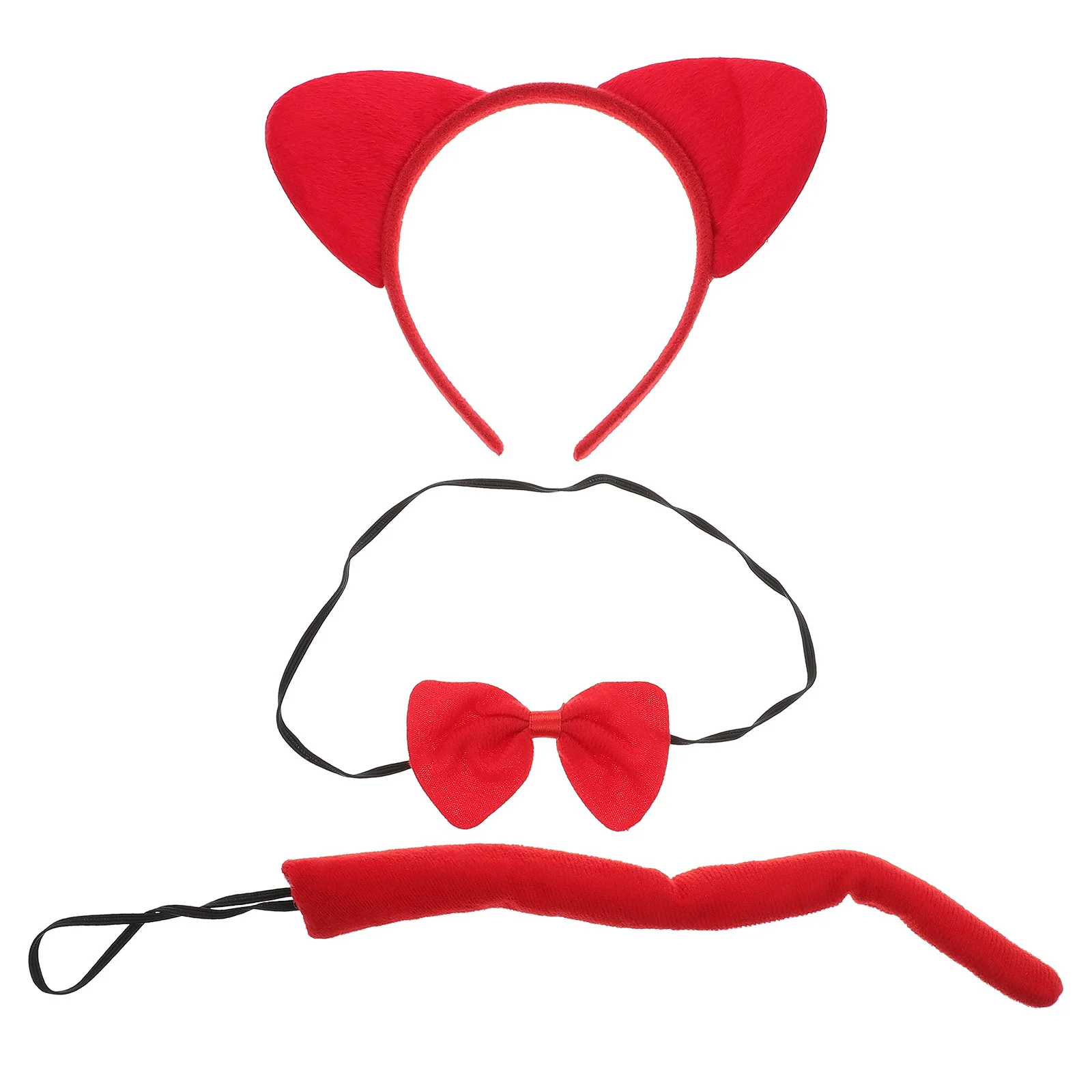 Ensemble de costumes de renard, 3 pièces, coiffure de Cosplay d'halloween, comprend un cerceau d'oreille, un nœud papillon, un Costume de fête, accessoires d'animaux pour enfants et adultes