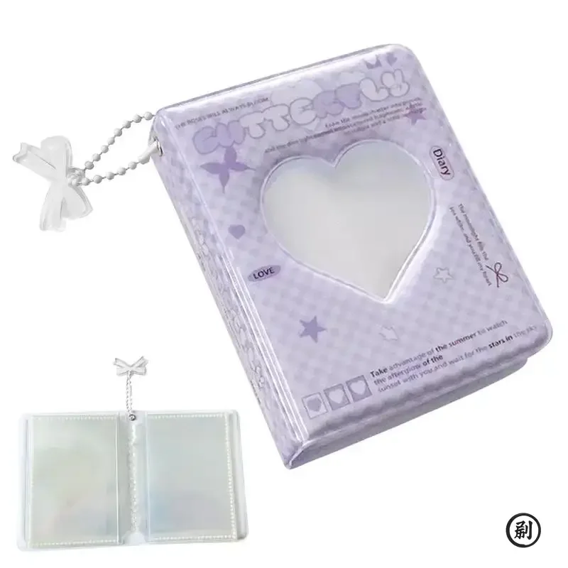 Kpop Photocard Holder Book 40 Pockets Love Heart Hollow Business Card Book Holder Water Resistant Photocard Binder For Idol