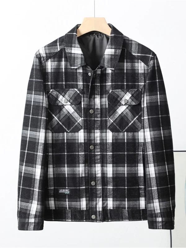 

Men's Casual Cotton Workwear Jaet Autumn New Sle Cheered Collar Zipper Closure Long Sve Regular Fit Outerwear Coat