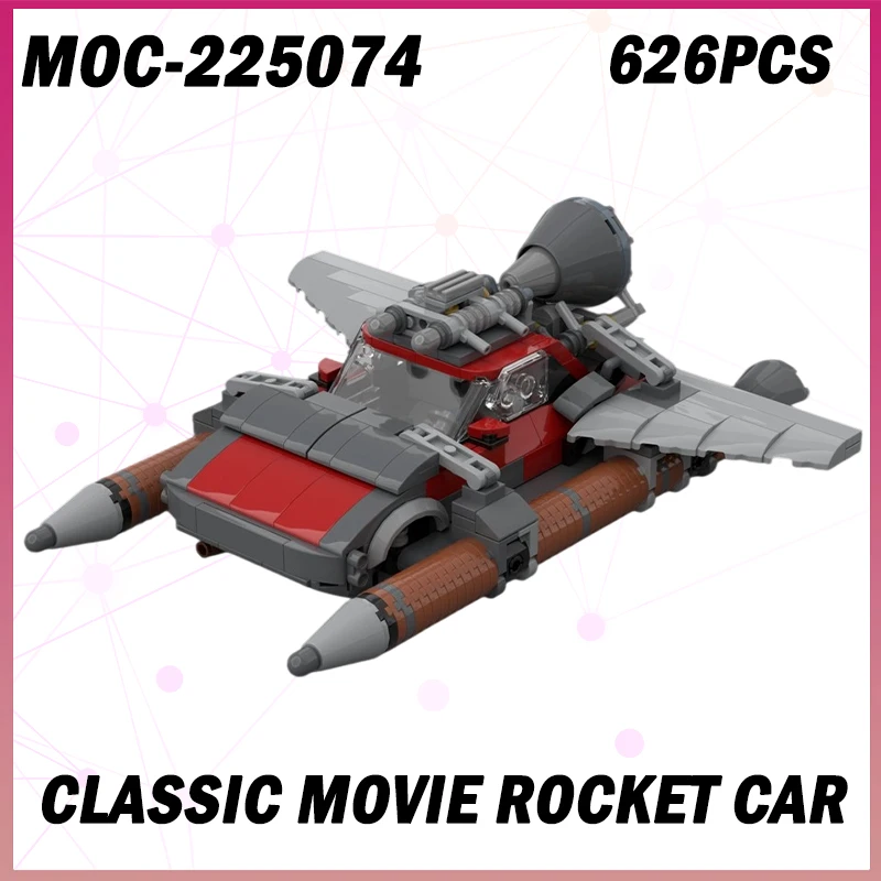 

626PCS MOC-225074 Speed Champions Classic Movie Rocket Car Building Block Popular Sports Car Movies Brick Set Creative Gifts