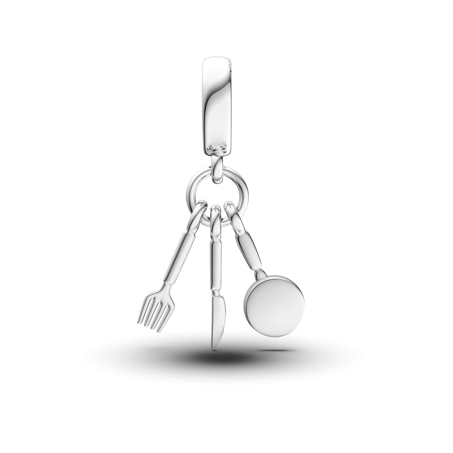 Manyilus S925 Silver Kitchen Fried Egg Charm for Original Bracelet Cute Food Jewelry Pendant DIY Fun Cooking Gift - view 2