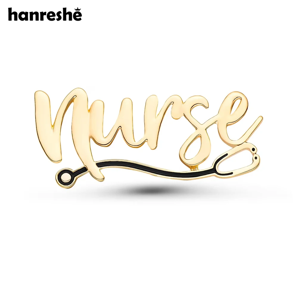 Hanreshe Medical Nurse Word Pin Stethoscope Creative Lapel Backpack Hat Badge Brooch Medicine Jewelry for Doctor Nurse