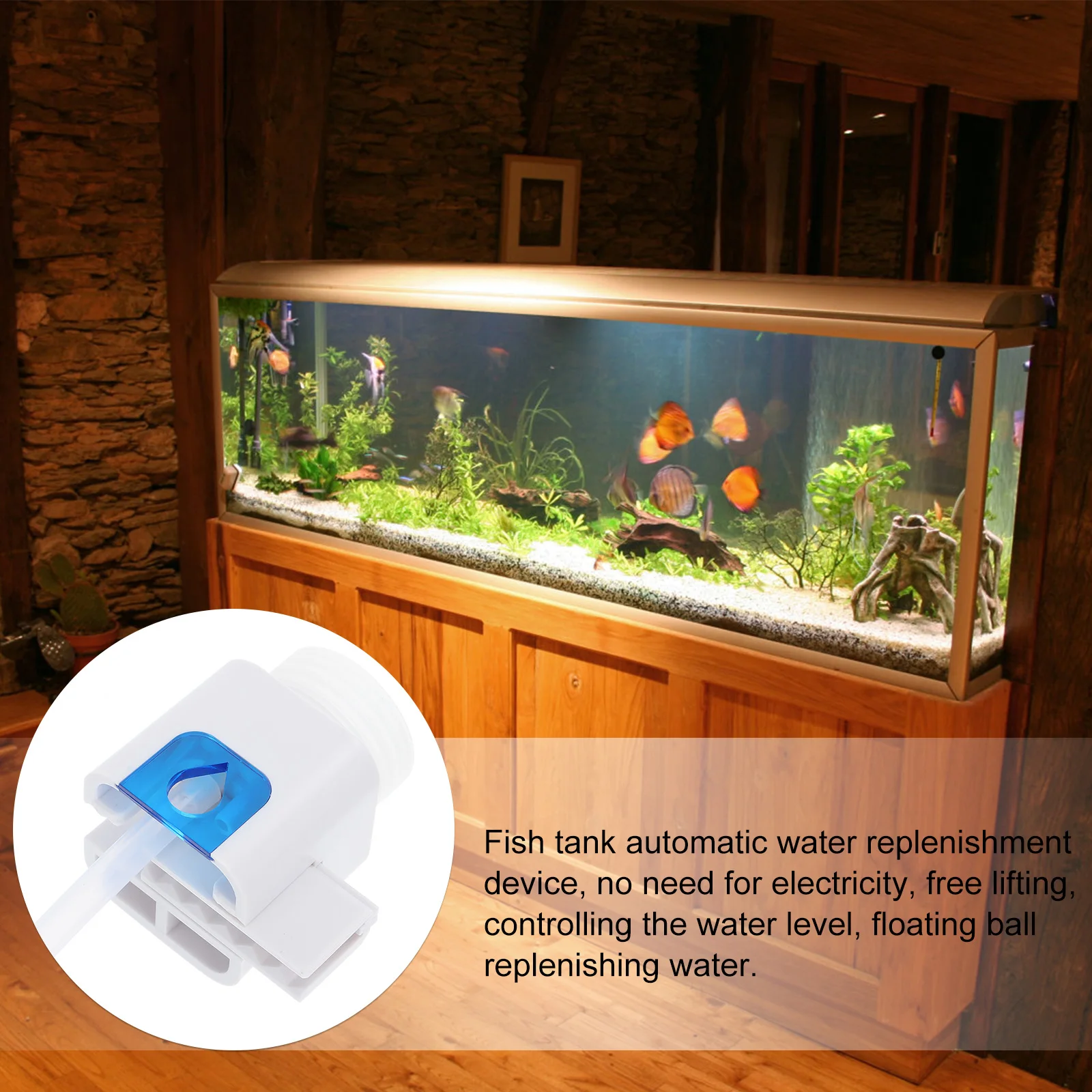 

Aquarium Automatic Water Level Controller Blue Durable Practical Fish Tank Water Refill Tool Silent Noise Reduce Easy Install