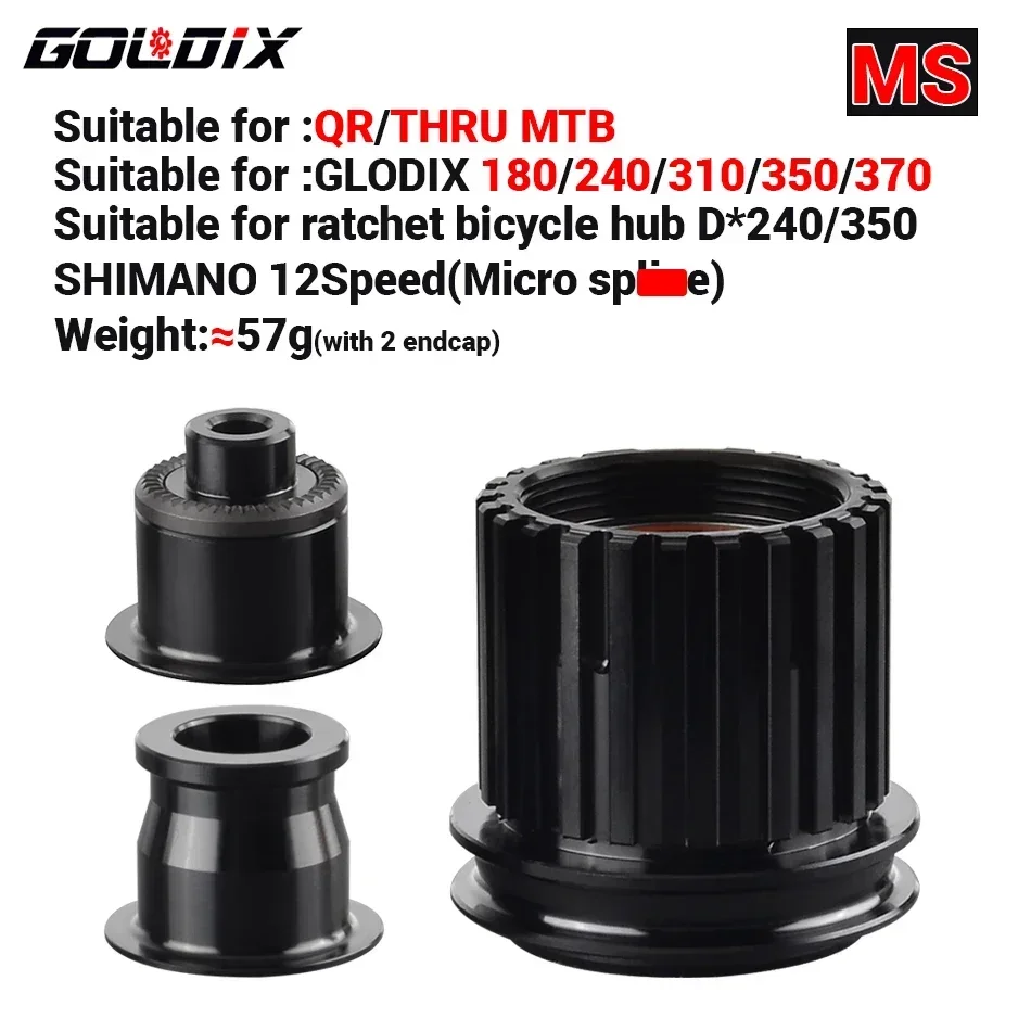 

GOLDIX Bike Hub Adapter QR/THRU Caps 100x9/100x12/110x15/135x10/141x10/142x12/148x12 HG/XD/MS MTB/Road Bicycle Axle Conversion