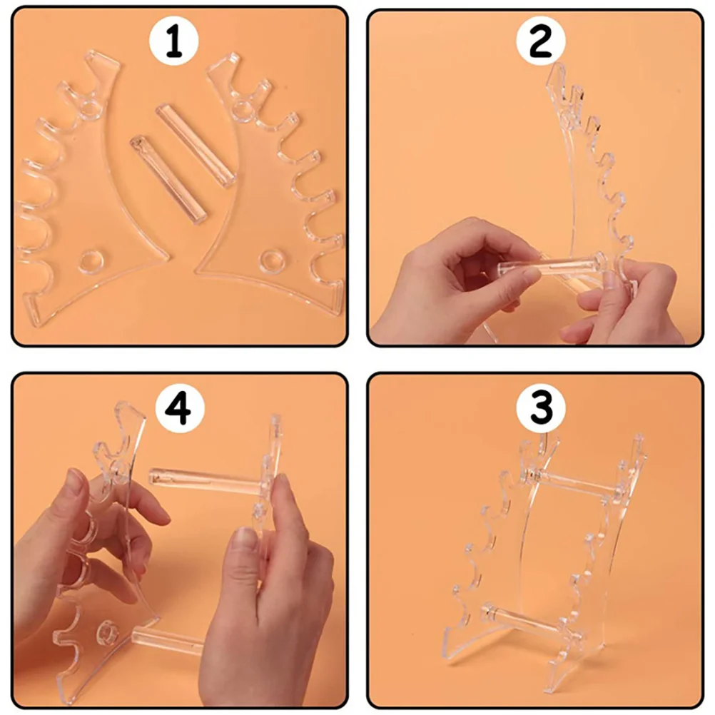 

Ciieeo 6 Slot Pen Holder Rack for Office Home Eyebrow Pencil Nail Art Display Stand Plastic Organizer Space Saving