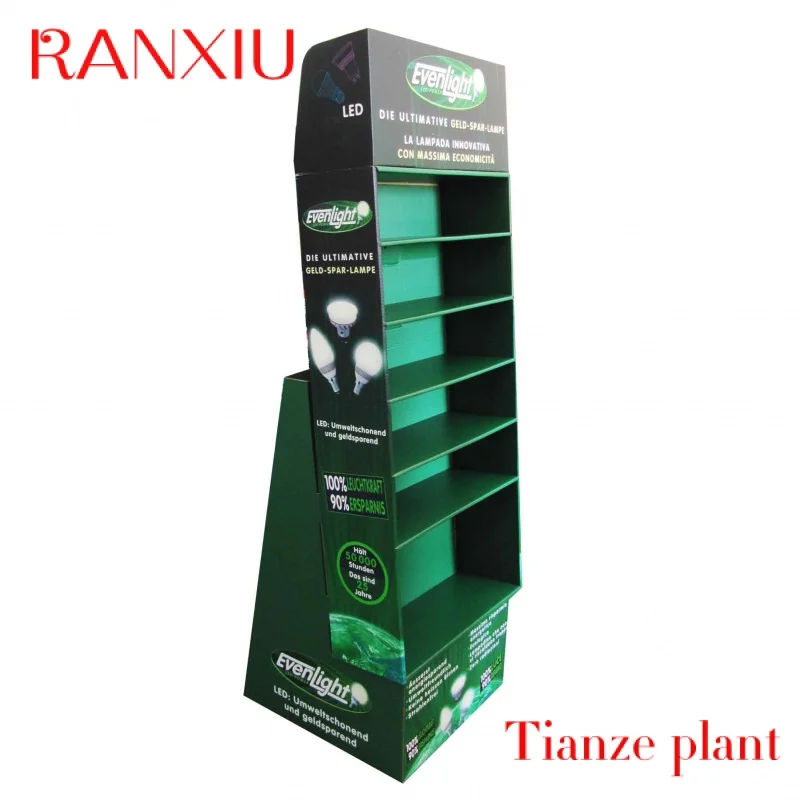 

CustomCustom Product Display Rack Folding Up Paper Display Corrugated Floor Standing Cardboard Display Stand