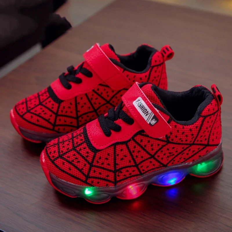 Size 21-35 Baby LED Shoes with Lights Mesh Toddler Shoes for Kids Glowing Sneakers for Children Boys Luminous Baby Girls Shoes