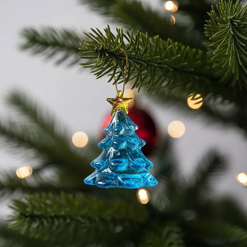Translucent Glossy Mini Christmas Figurines Snowman Tree Style Cute for Cafe Shop Counter Decor Xmas Holiday Souvenir Gift