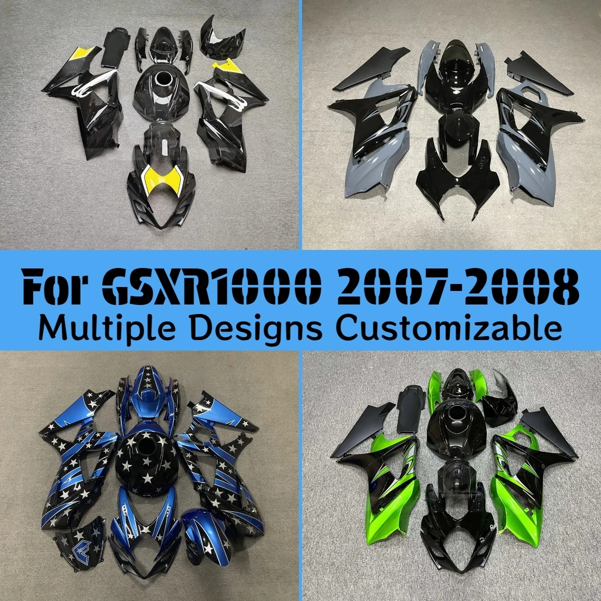For GSXR1000 2007 2008 Motorcycle Fairings GSXR 1000 07 08 ABS Cowling Injection Fairing Kit