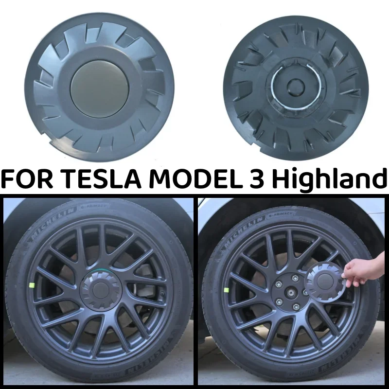 

4PCS Wheel Hub Caps Center Ring Performance Replacement Wheel Full Rim Cover For Tesla Model 3 18Inch Highland 2024 Accessories