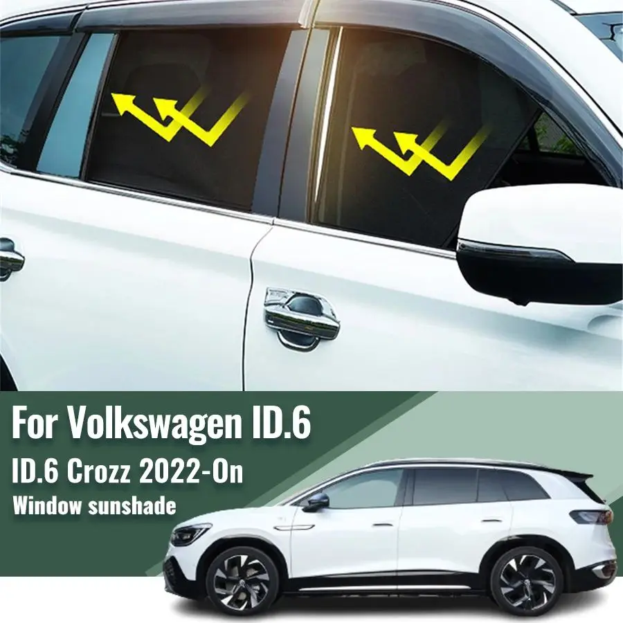 

For Volkswagen VW ID.6 Crozz ID6 2021 2022 2023 2024 Magnetic Car Sunshade Front Windshield Frame Curtain Side Window Sun Shade