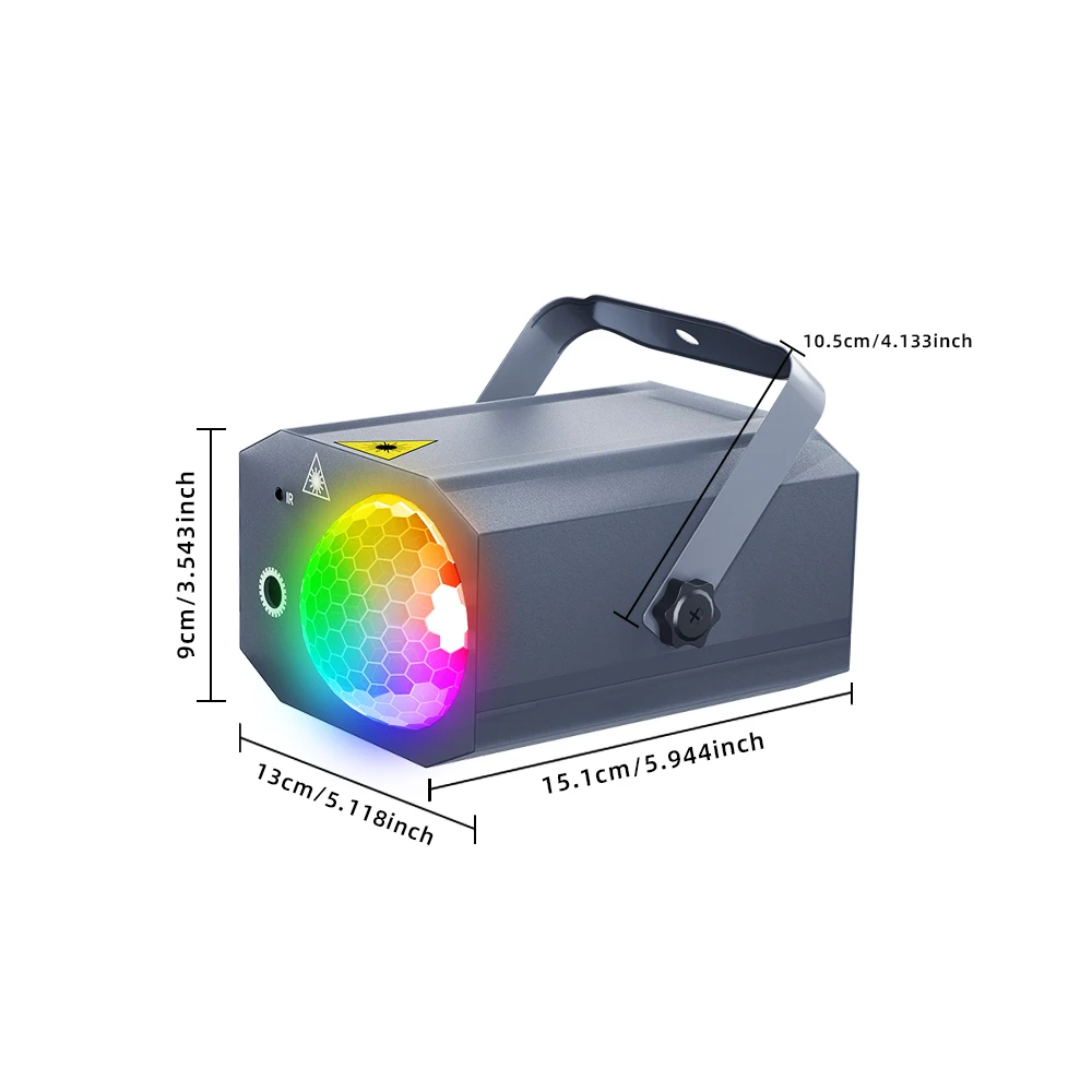 Bola de discoteca láser para DJ, luz de escenario roja, verde, azul, proyector de fiesta, Luces de decoración de vacaciones para Club de Navidad al aire libre