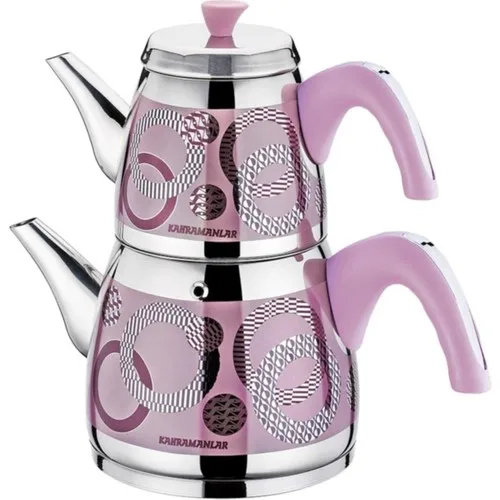 Heroes Azalea Mini Size Steel Teapot Set-Pink