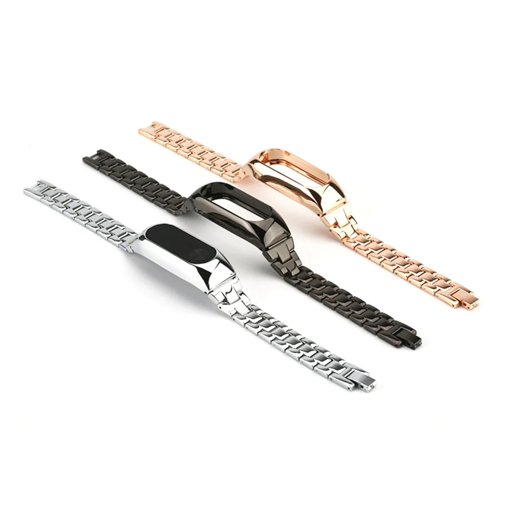 

Replacement Stainless Steel Strap for 2 Black Metal Comfortable Skin-Friendly Stylish Smartband Wristband