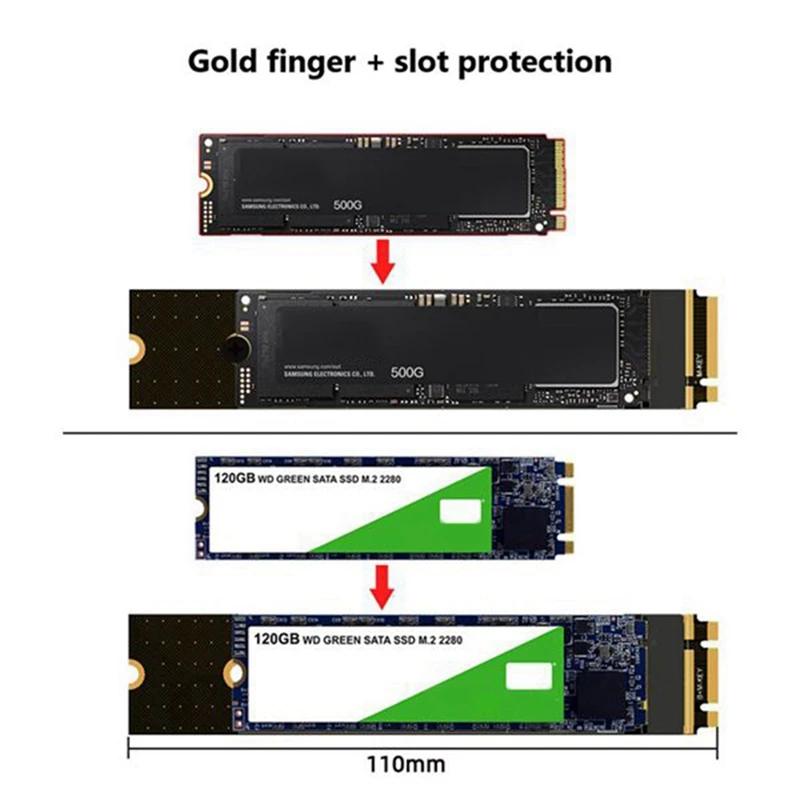 Karta adaptera M.2 SSD Test Protector Board M Key PCIE NVME Extension Protection Adapter dysku twardego Black M Key