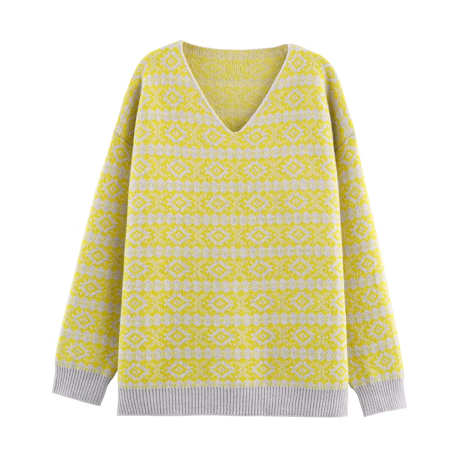 

Faionable ort Sve V-Ne Women's Sweater Versatile All-Match Sle Warm Thermal Commute Wind Loose Fit Autumn Winter