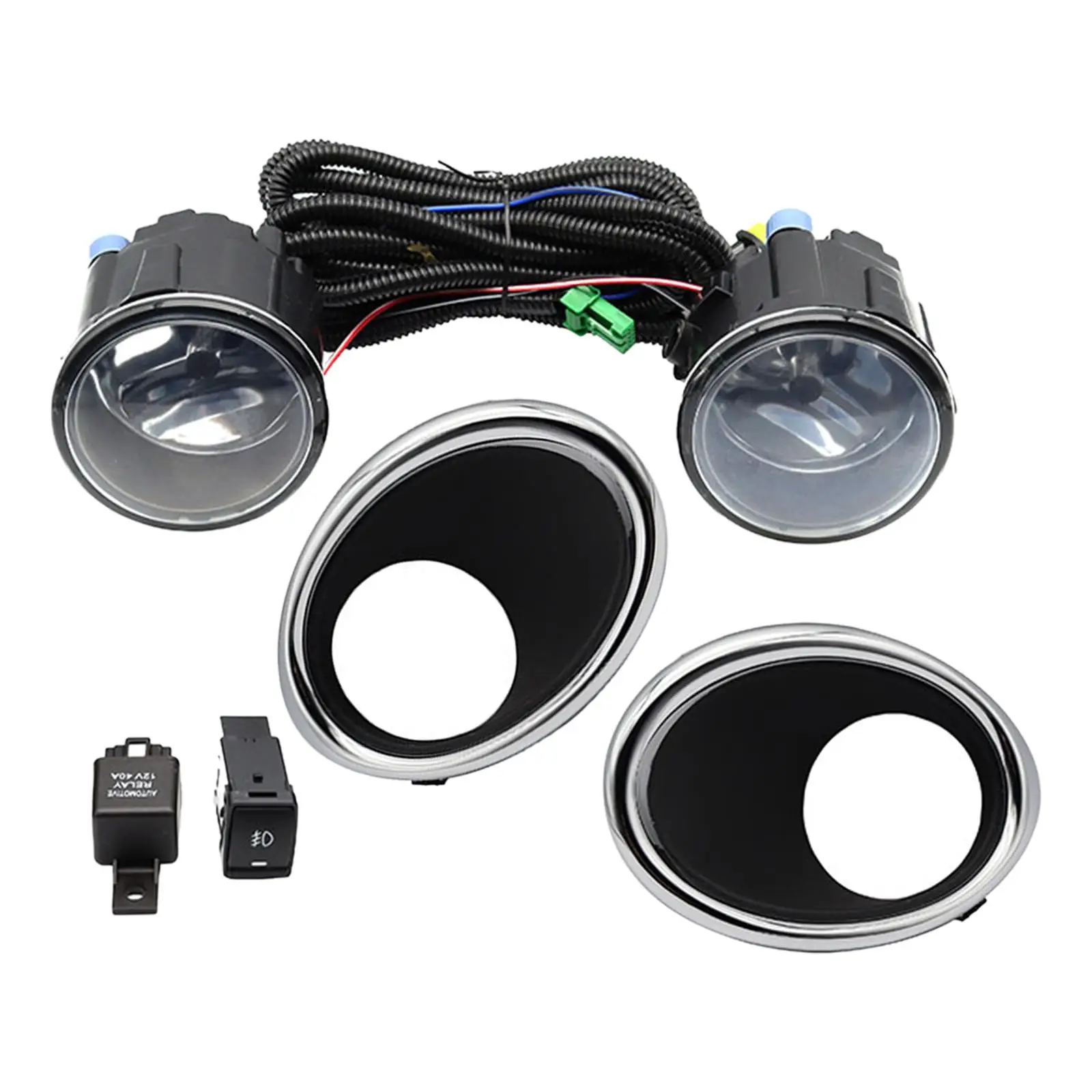 

Левая и правая противотуманная фара с реле, автозапчасти, ударопрочная, 55 Вт, 12 В