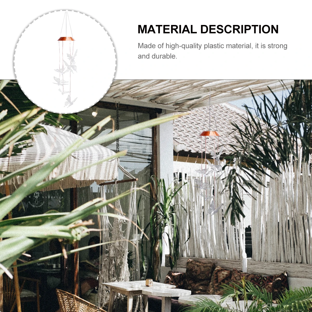 

Wind Chimes Garden Decorations Solar Light LED Spinner Hanging Lights Outdoor Miss