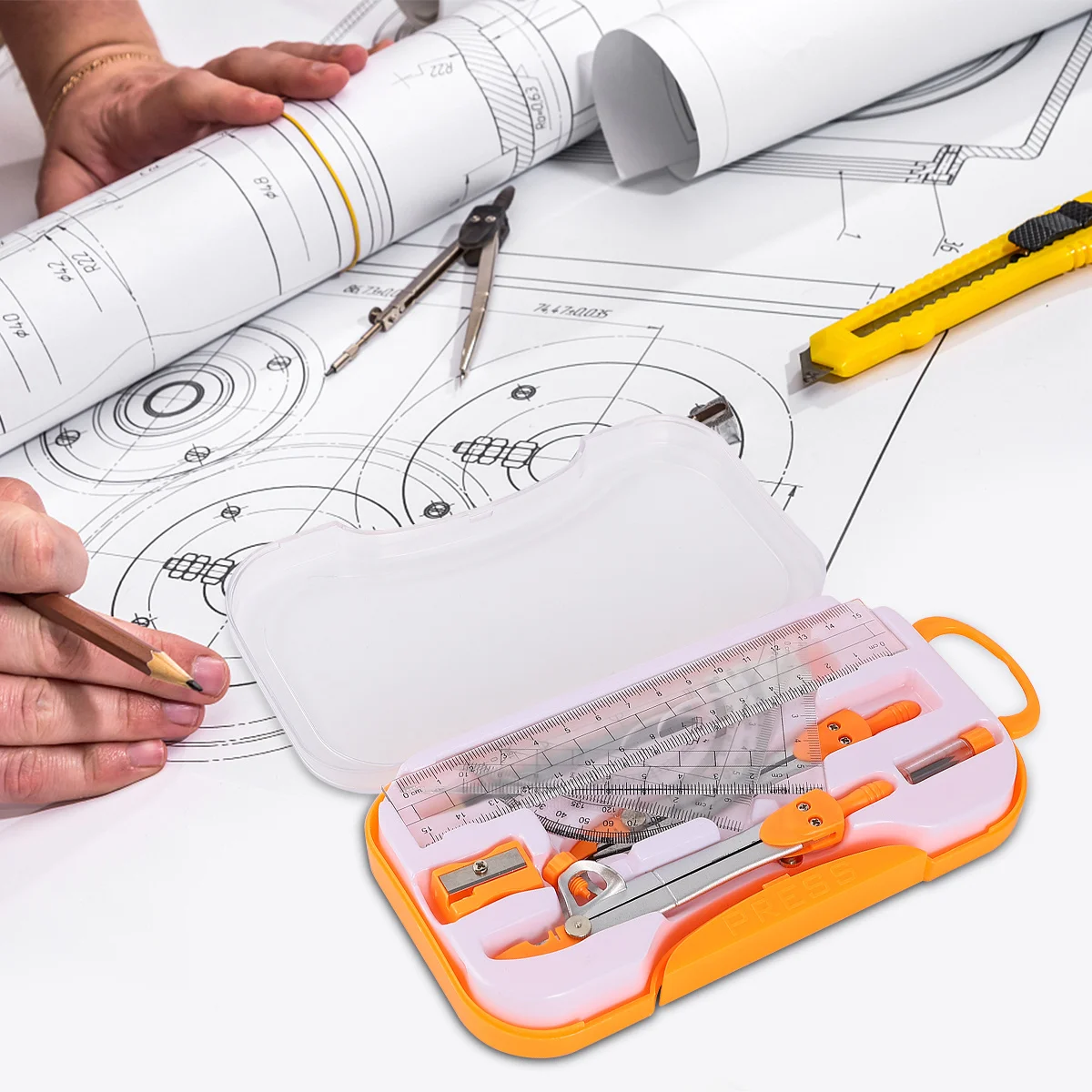 

1 set 1 Set Compass Drawing Tools Geometry Ruler Set For Drawing Ruler Tool Students Math Tool Kit School Office Classroom Gift